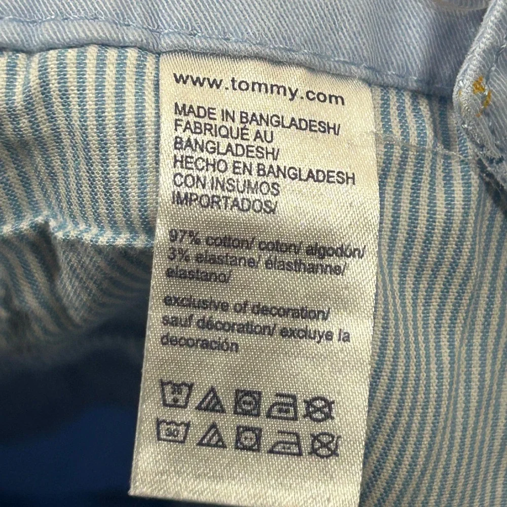 Tommy Hilfiger Womens Preppy Old Money Logo Embroidered Chino Shorts Blue 00